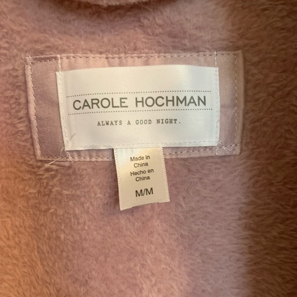 Carole Hockman robe luxurious wrap mauve faux fur size medium patch pockets NWOT - Picture 5 of 16
